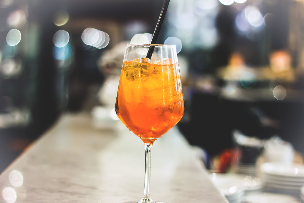 An orange spritz at the bar